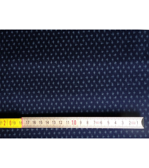 Tela japonesa. Motivo tipo kasuri sobre azul navy