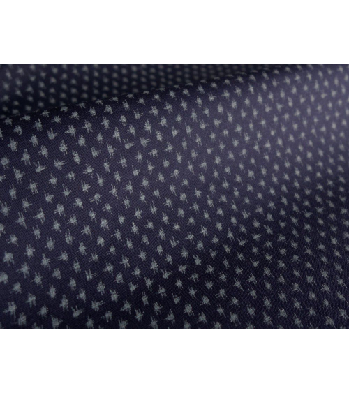 Tela japonesa. Motivo tipo kasuri sobre azul navy