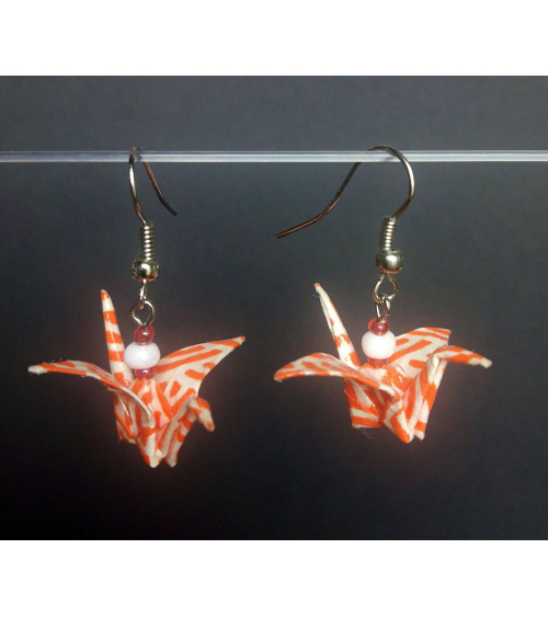 Pendientes grullas de origami