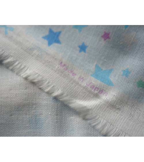 Tela japonesa. Estrellas azules sobre fondo azul