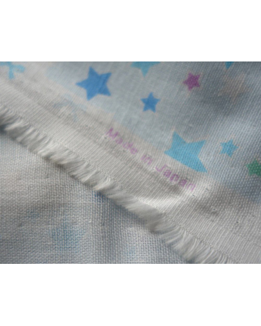 Tela japonesa. Estrellas azules sobre fondo azul