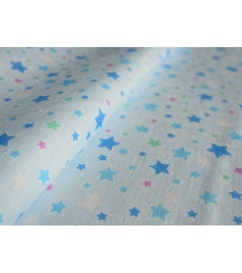Tela japonesa. Estrellas azules sobre fondo azul