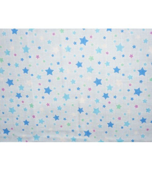 Tela japonesa. Estrellas azules sobre fondo azul
