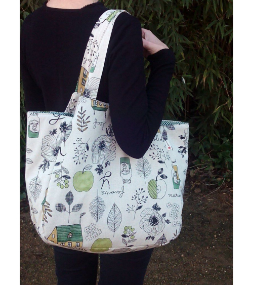 Bolso japonés XXL de algodón en tonos tostados