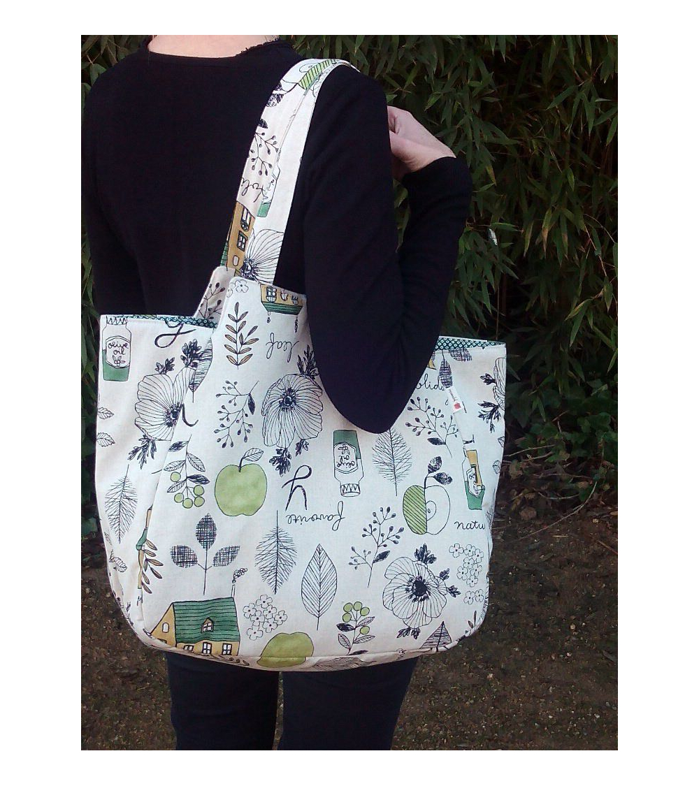 Bolso japonés XXL de algodón en tonos tostados