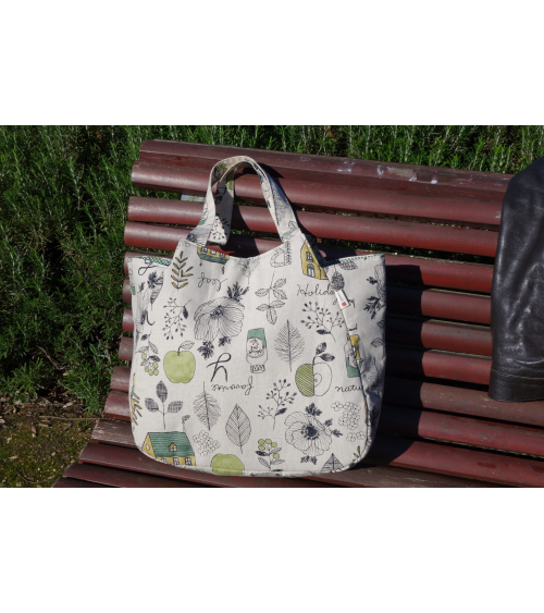 Bolso japonés XXL de algodón en tonos tostados