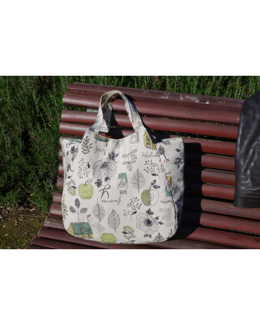 Bolso japonés XXL de algodón en tonos tostados