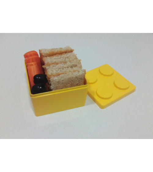 Bento box tipo Lego pequeña amarilla