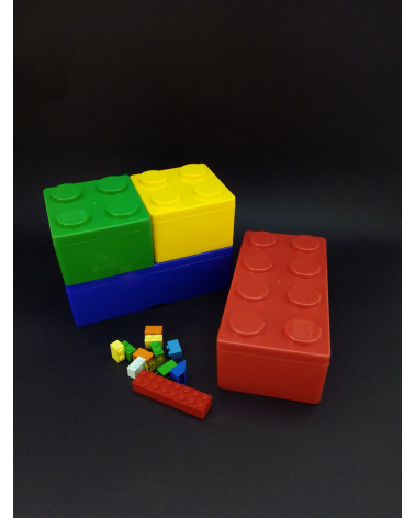 Bento box tipo Lego grande azul