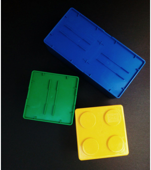 Bento box tipo Lego grande azul