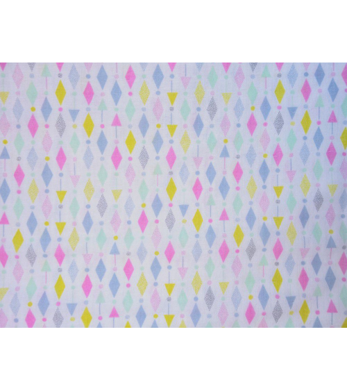Tela japonesa. Doble gasa diamantes alineados tonos pastel