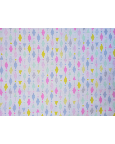 Tela japonesa. Doble gasa diamantes alineados tonos pastel