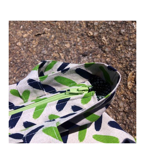 Bolso tote bag cremallera espigas verdes