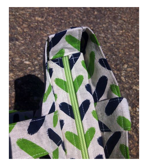Bolso tote bag cremallera espigas verdes