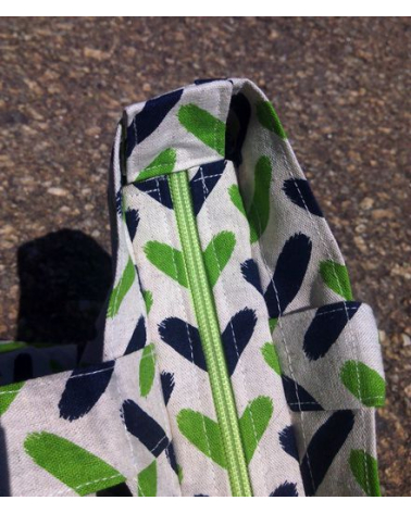 Bolso tote bag cremallera espigas verdes