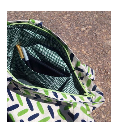 Bolso tote bag cremallera espigas verdes