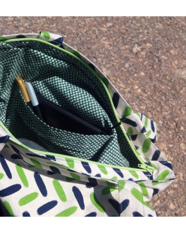 Bolso tote bag cremallera espigas verdes