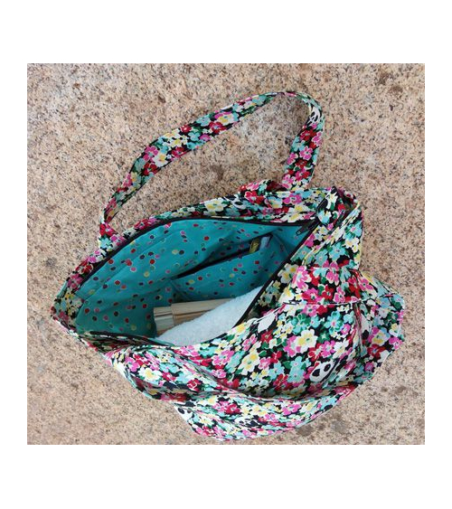Bolso japonés tote bag cremallera espigas verdes
