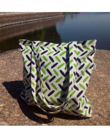 Bolso tote bag cremallera espigas verdes