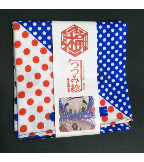 Furoshiki. Hyottoko & Okame (48 cm x 48 cm)