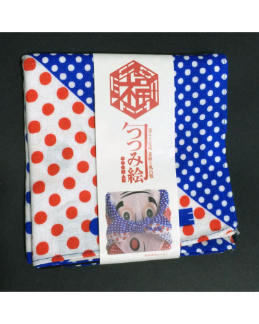 Furoshiki. Hyottoko & Okame (48 cm x 48 cm)