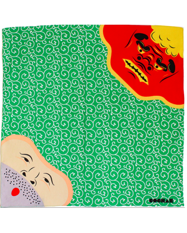 Furoshiki. Shishimai (danza del leon) & Ladrón (48 cm x 48 cm)