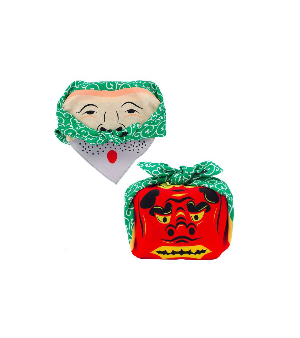 Furoshiki. Shishimai (danza del leon) & Ladrón (48 cm x 48 cm)