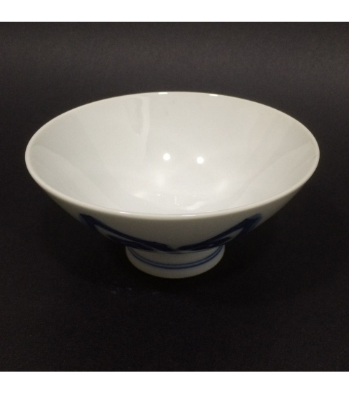 Bowl de porcelana con líneas en espiral y zig-zag