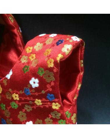 Bolso de mano japonés brocado rojo ume