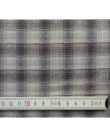 Tela japonesa. Yarn Dyed cuadros en marrones