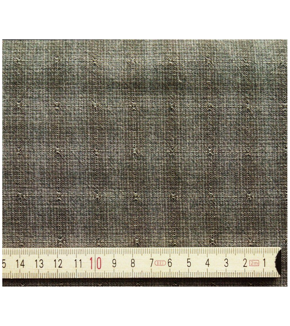 Japanese fabric. Checkered yarn dyed fabric in brown