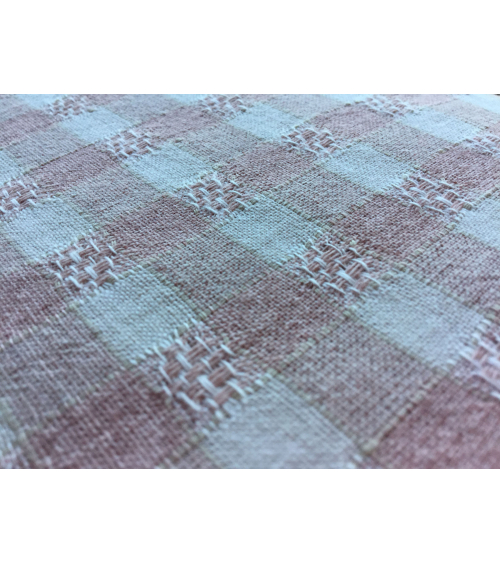 Vichy yarn dyed fabric in pink and beige