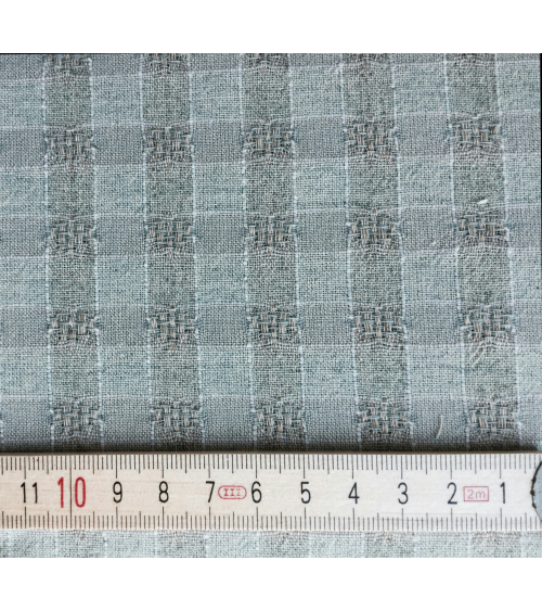 Vichy yarn dyed fabric in lichen green
