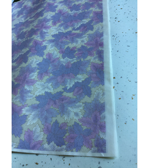 Chiyogami paper, leaves of peonies over white