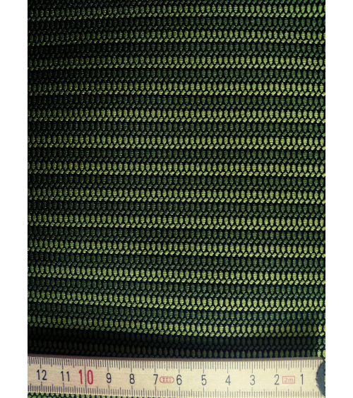 Brocado japonés con motivo en franjas verdes