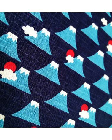 Tela japonesa. Dobby Monte Fuji sobre Azul.