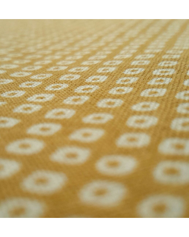 Japanese cotton fabric. Mustard yellow shibori.