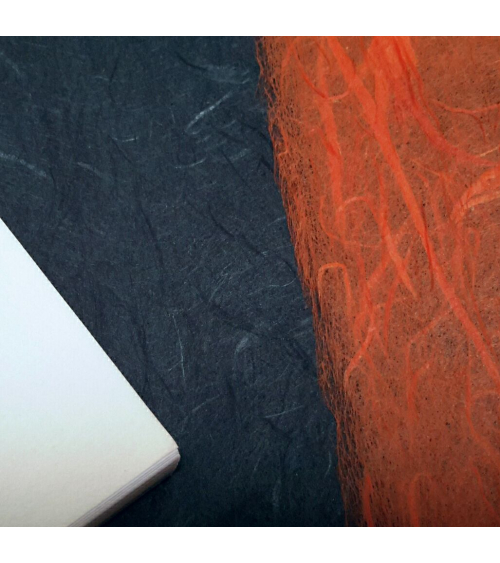 Reddish orange Unryu paper black