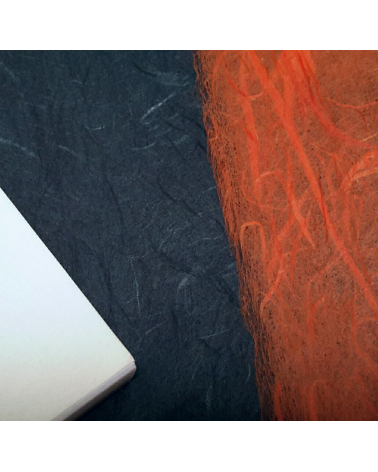 Reddish orange Unryu paper black
