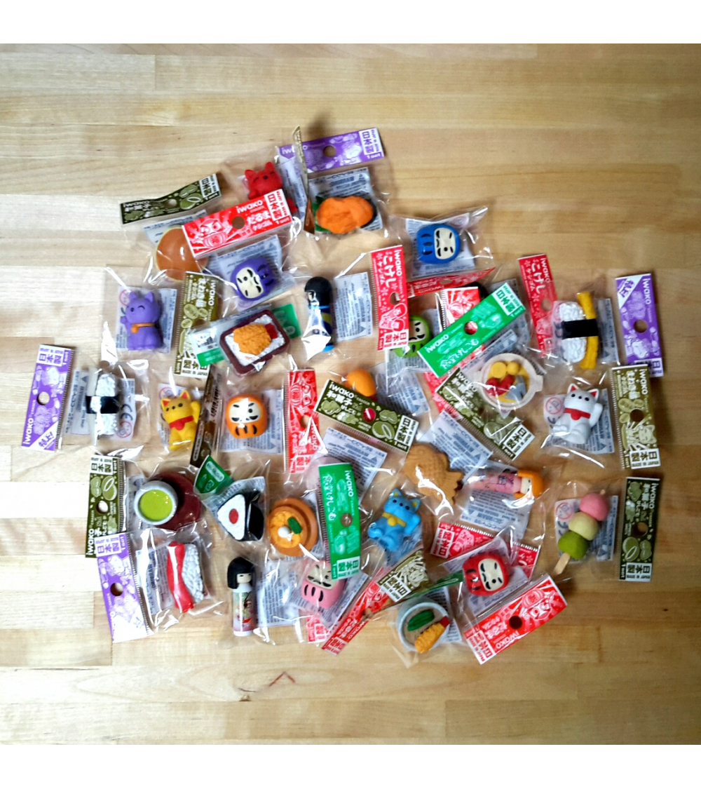 30 IWAKO erasers set. Japan theme.