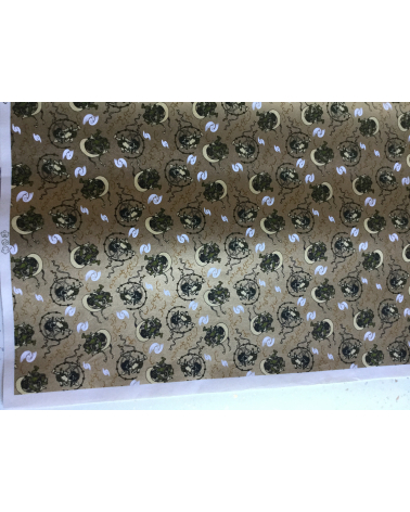 Chiyogami paper,  Fujin and Raijin over golden
