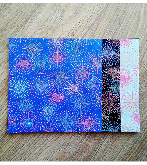 Kit papel origami 2+2+2 hojas Fuegos. 15cmx15cm.