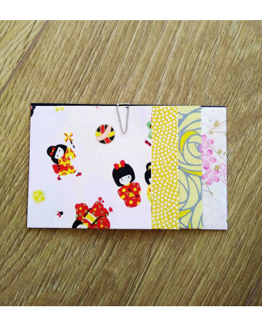 Kit papel origami 2+2+2+2 hojas. Rosa y amarillo. 7,5x7,5cm.