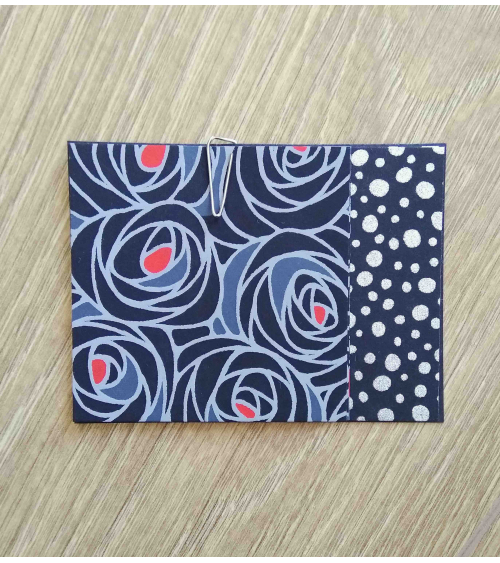 Kit papel origami 3+3 hojas. Rosas negras. 7,5x7,5cm.