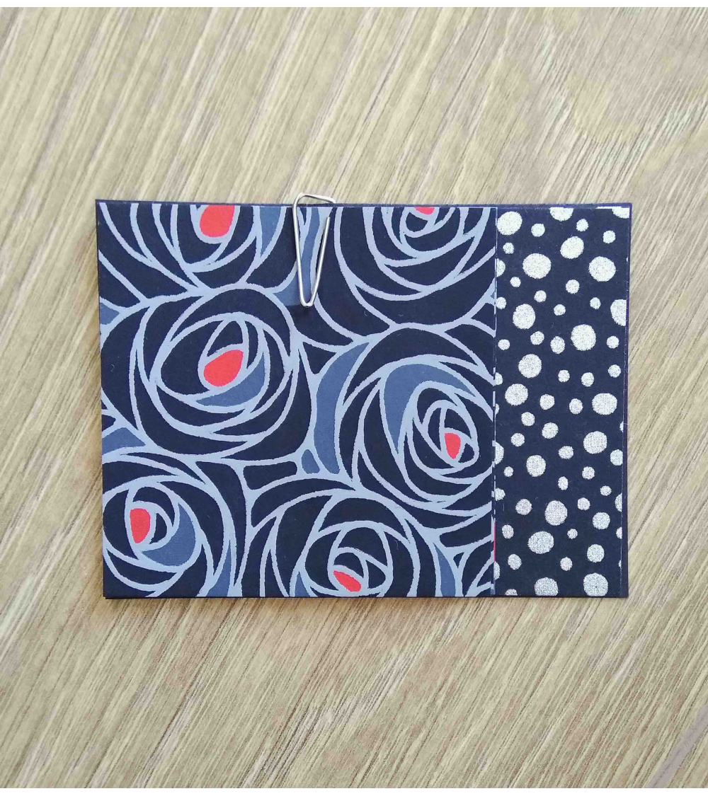 Kit papel origami 3+3 hojas. Rosas negras. 7,5x7,5cm.