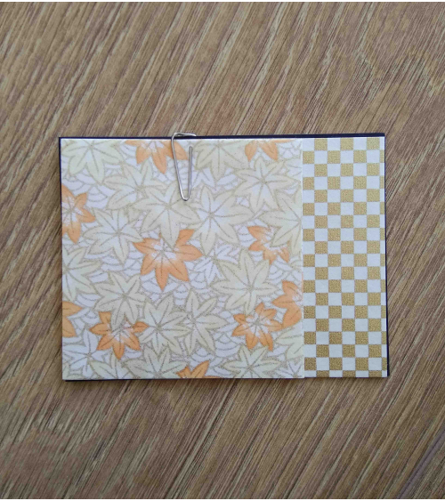 Kit papel origami 3+3 hojas. Hojas de arce. 7,5x7,5cm.