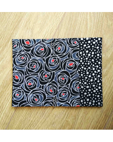 Kit papel origami 2+2 hojas. Rosas negras. 15x15cm.