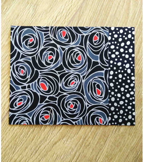 Kit papel origami 2+2 hojas. Rosas negras. 13x13cm.