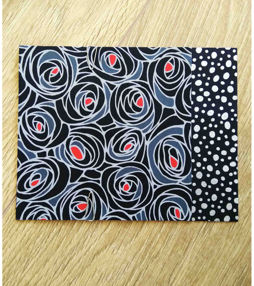 Kit papel origami 2+2 hojas. Rosas negras. 13x13cm.