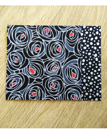 Origami paper kit. Black roses. 2+2 pieces 13x13cm.